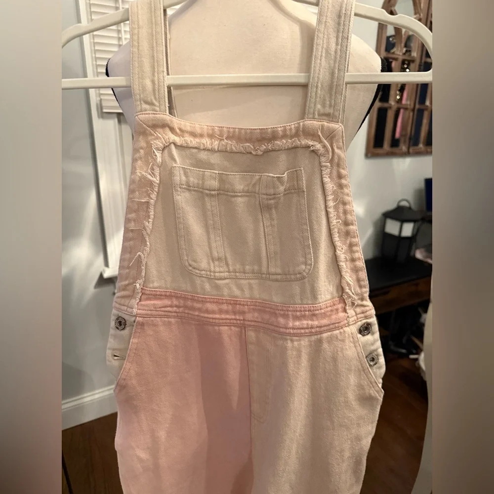 Papermoon Pink and Cream Adorable Distressed Jumpsuit Size Small - Picture 4 of 14